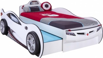 CARBED Кровать-машина Coupe с выдвижной кроватью White 20.03.1310.00 в Змеиногорске - zmeinogorsk.mebel54.com | фото