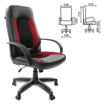 Кресло офисное BRABIX Strike EX-525 (черно-красный) в Змеиногорске - zmeinogorsk.mebel54.com | фото