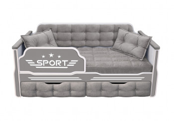 Кровать 170 серии Спорт 2 ящика 45 Серый (подушки) в Змеиногорске - zmeinogorsk.mebel54.com | фото