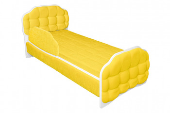 Кровать 180 Атлет 74 жёлтый (мягкий бортик) в Змеиногорске - zmeinogorsk.mebel54.com | фото