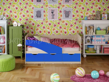 Кровать Бабочки 1,8м (Синий матовый) в Змеиногорске - zmeinogorsk.mebel54.com | фото
