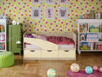Кровать Бабочки 2,0м (Ваниль матовый) в Змеиногорске - zmeinogorsk.mebel54.com | фото