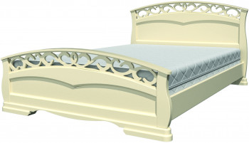 Кровать Грация-1 из массива сосны 1600*2000 Слоновая кость в Змеиногорске - zmeinogorsk.mebel54.com | фото