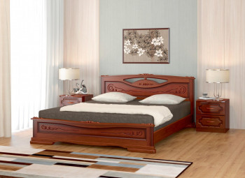 Кровать Карина-7 из массива сосны 1400*2000 Орех в Змеиногорске - zmeinogorsk.mebel54.com | фото