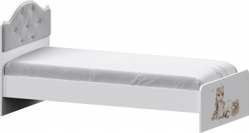 Кровать Каспер с мягкой спинкой и фотопечатью (800х1900) Белый в Змеиногорске - zmeinogorsk.mebel54.com | фото
