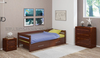 Кровать одинарная ГЛОРИЯ из массива сосны  900*2000 (Орех) в Змеиногорске - zmeinogorsk.mebel54.com | фото