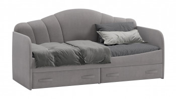 Кровать с мягкой спинкой и ящиками «Сабрина» 900 Светло-серый в Змеиногорске - zmeinogorsk.mebel54.com | фото