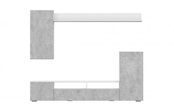 Мебель для гостиной МГС 4 (Белый/Цемент светлый) в Змеиногорске - zmeinogorsk.mebel54.com | фото