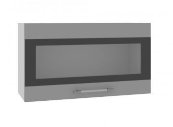 Ройс ВПГСФ 800 Шкаф верхний горизонтальный со стеклом с фотопечатью высокий (Графит софт/корпус Серый) в Змеиногорске - zmeinogorsk.mebel54.com | фото