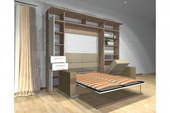 Шкаф-кровать с диваном Каролина в Змеиногорске - zmeinogorsk.mebel54.com | фото