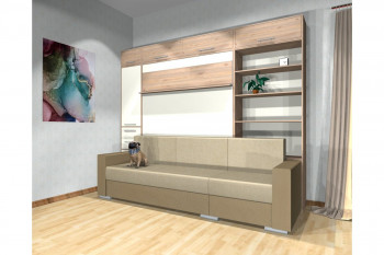 Шкаф-кровать с диваном Каролина в Змеиногорске - zmeinogorsk.mebel54.com | фото