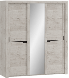 Шкаф трехдверный Соренто с раздвижными дверями Дуб бонифаций/Кофе структурный матовый в Змеиногорске - zmeinogorsk.mebel54.com | фото