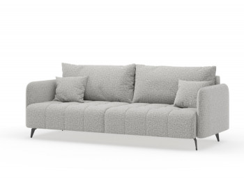 Валериан диван трёхместный прямой Светло-серый, ткань RICO FLEX 108 в Змеиногорске - zmeinogorsk.mebel54.com | фото